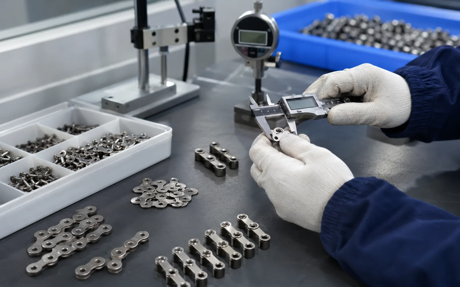 Wastewater chain dimensional inspection